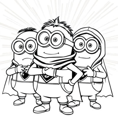 Coloring Book: Minions – Minions in Superhero Costumes