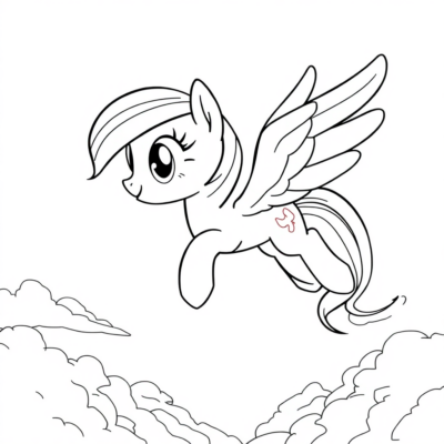 Coloring Book: My Little Pony – Rainbow Dash Flying in the Sky