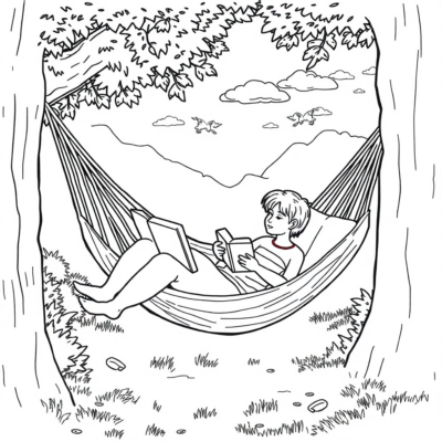Hammock Reading Fun: Kids’ Relaxing Coloring Book