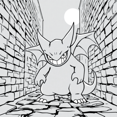 Coloring Book: POKEMONS – Gengar in a Dark Alley