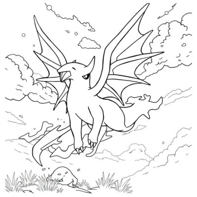 Coloring Book: LEGENDARY POKÉMON – Legendary Pokémon Appearing in the Sky