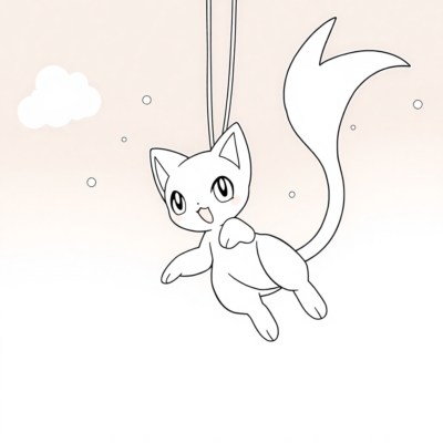 Coloring Book: POKEMON – Mew Soars in the Air