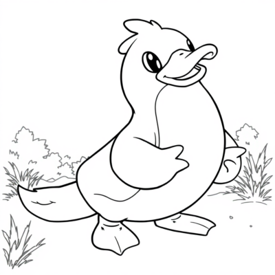 Coloring Book: POKEMONS – Psyduck Holding Its Head