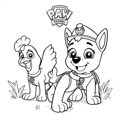 Coloring Book: PAW PATROL: On the Farm with Chickens