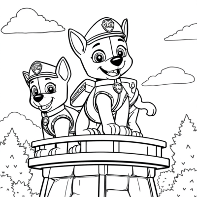 Coloring Book: PAW PATROL: Pups at the Lookout Tower