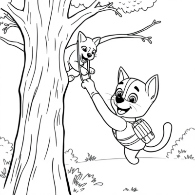 Coloring Book: PAW PATROL: Saving the Cat from the Tree