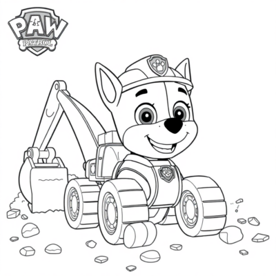 Coloring Book: PAW PATROL: Rubble Digs with a Backhoe