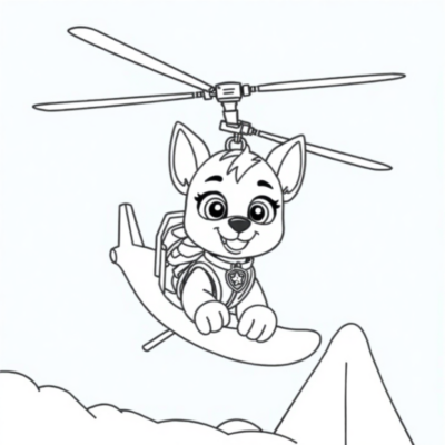 Coloring Book: PAW PATROL: Skye is Flying a Helicopter