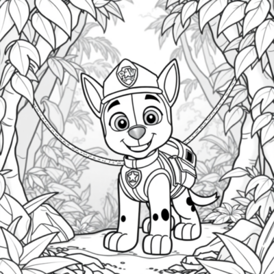 Coloring Book: PAW PATROL: Tracker in the Jungle with a Rope