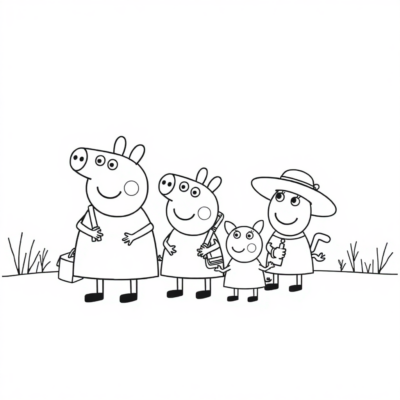 Coloring Book: Peppa – Peppa and Family on a Trip