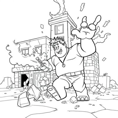Coloring Book: Ralph Destroys a Building