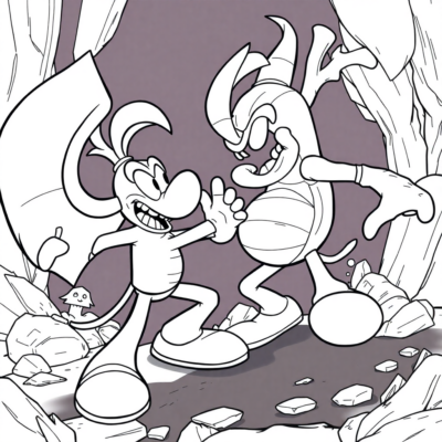 Coloring Book: Rayman – Rayman and Globox Fight Monsters