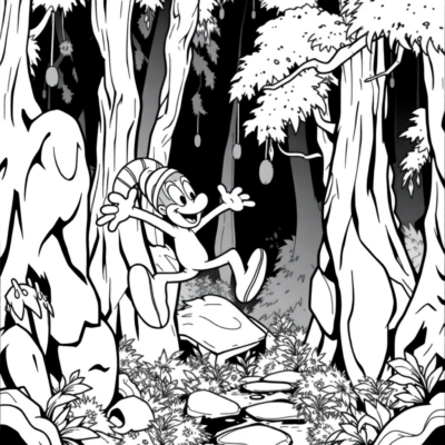 Coloring Book: Rayman – Rayman Jumps Through the Magical Forest