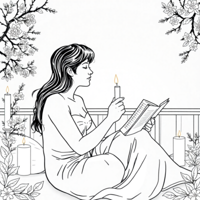 Coloring Book: Relaxation – Listening to Calm Music by Candlelight