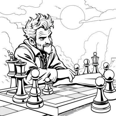 Coloring Book: Ron and the Magical Chessboard