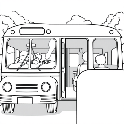 Coloring Book: School Bus on the Way