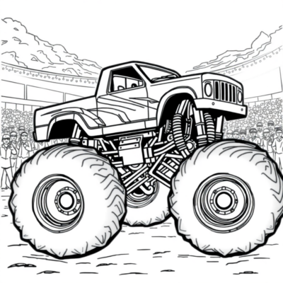 Coloring Book: Monster Truck at the Show