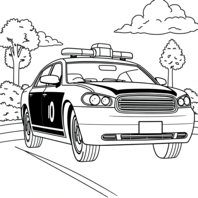 Coloring Book: Police Car – On Duty