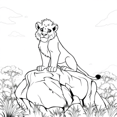 Coloring Book: Simba on Pride Rock