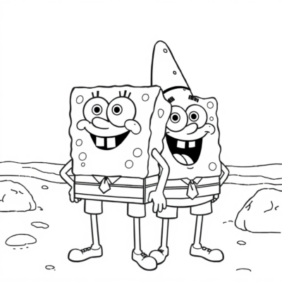 Coloring Book: SpongeBob – Patrick and SpongeBob at the Beach