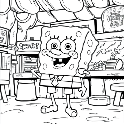 Coloring Book: SpongeBob – SpongeBob Works at the Krusty Krab