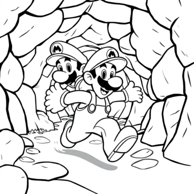 Coloring Book: Super Mario – Luigi Runs Through the Underground