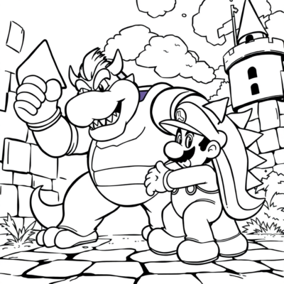 Coloring Book: Super Mario – Battle with Bowser at the Castle
