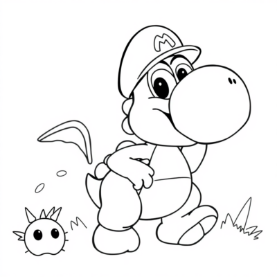 Coloring Book: Super Mario – Yoshi vs. Enemies