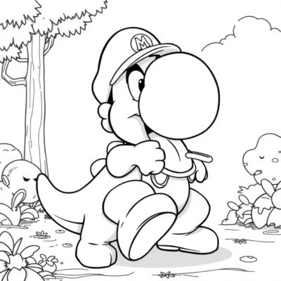 Coloring Book: Super Mario – Yoshi Eats Enemies