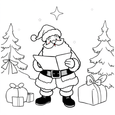 Coloring Book: Christmas – Children Write a Letter to Santa Claus