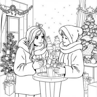 Coloring Book: Christmas – Gift Giving during Christmas Time