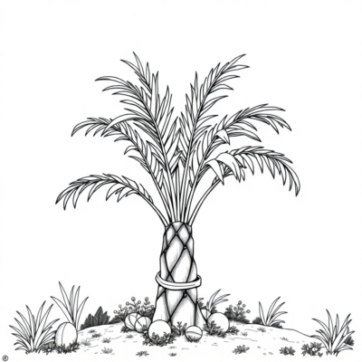 Coloring Book: Traditional Easter Palm