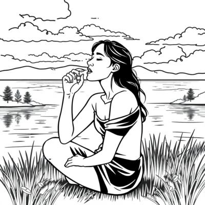 Coloring Book: Relaxation – Deep Breathing by the Lakeside