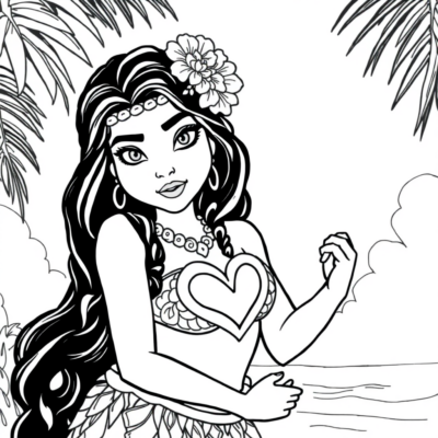 Coloring Book: Vaiana with Te Fiti’s Heart