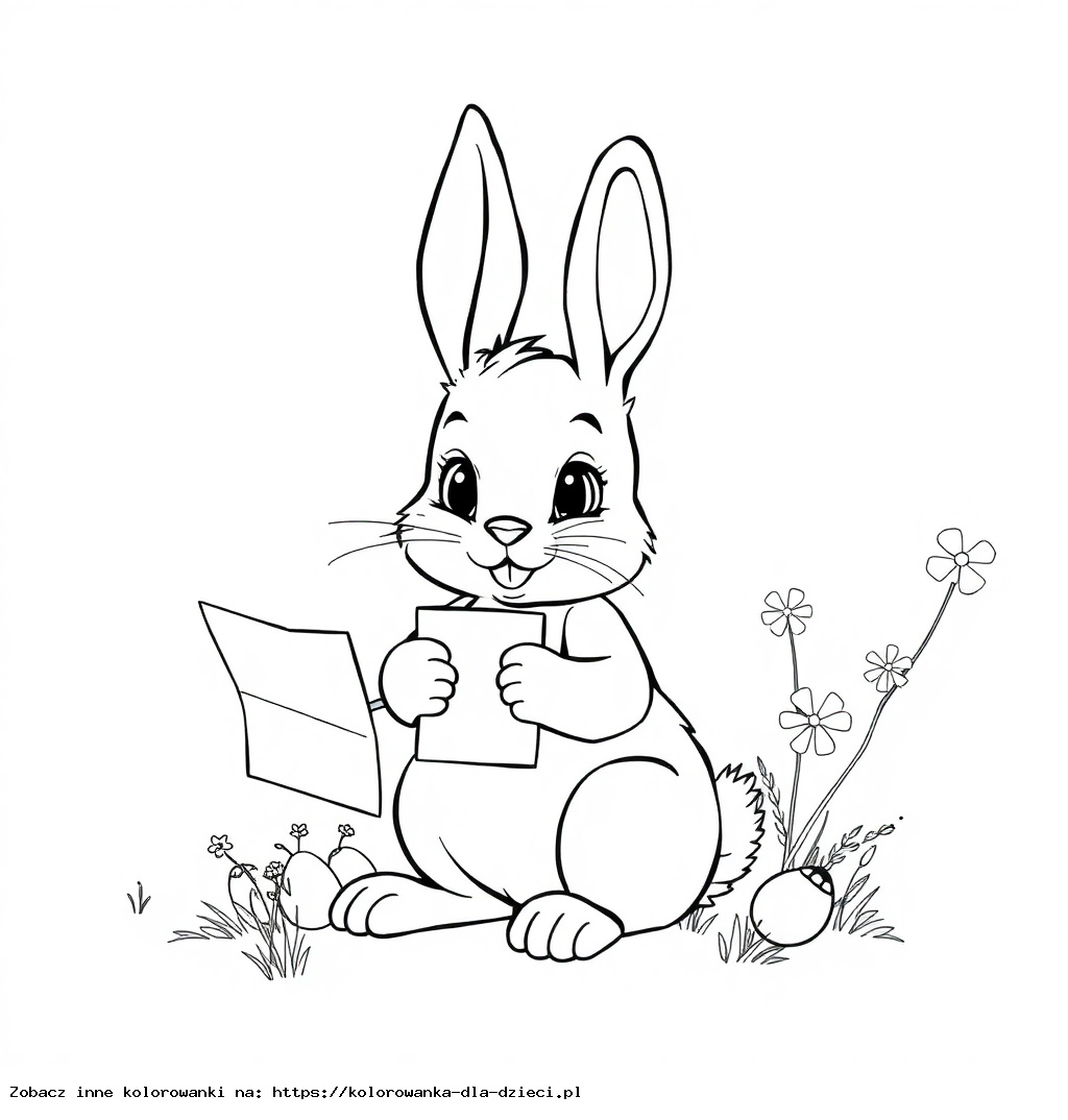 Coloring Book: Bunny with a Letter from the Easter Guest