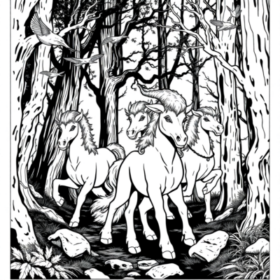 Coloring Book: Forbidden Forest with Centaurs