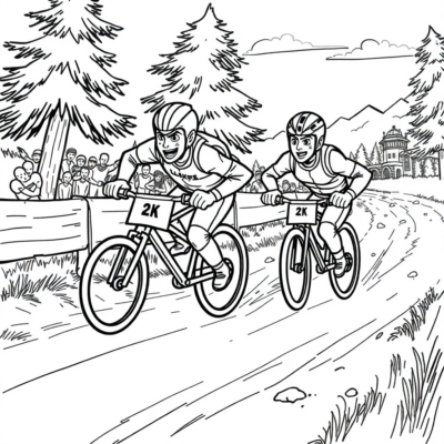 Coloring Book: Dusty and Lightning in the Race