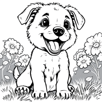 Coloring Book: Little Puppy – Joyfully Barking