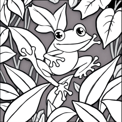 Coloring Book: Little Animals – The Frog Jumps on the Leaves