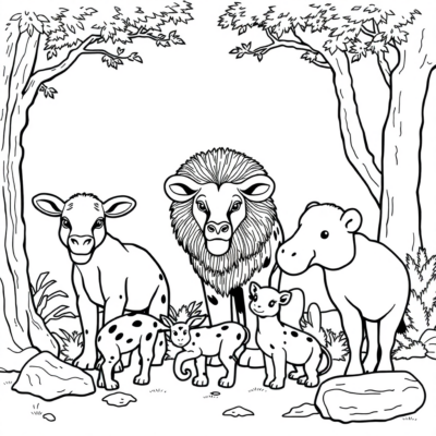 Coloring Book: Animals – Zoo Animals