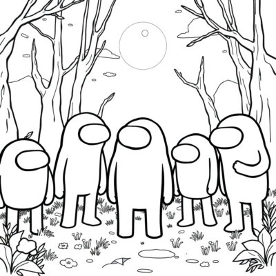 Among Us Coloring Page to Print