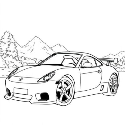 Car Coloring Book for Print