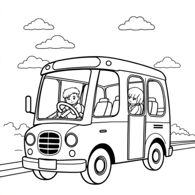 Coloring Book: Bus Coloring Book for Kids