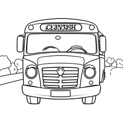 Coloring Book: Bus Coloring Pages for Kids to Print