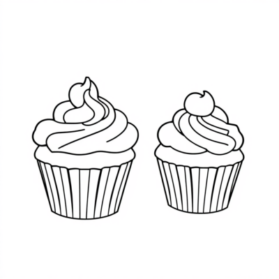 Cupcake Coloring Pages