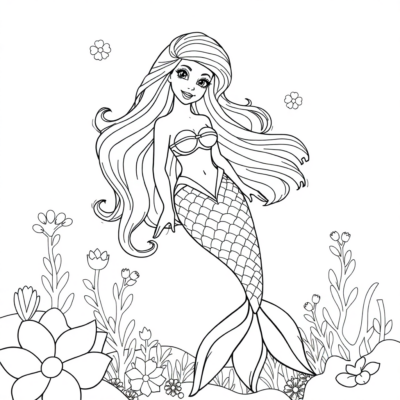 Undersea Mermaid Doll Coloring Fun