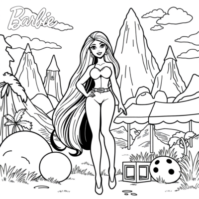 Coloring Book: Barbie in the World of Games – Printable Coloring Pages
