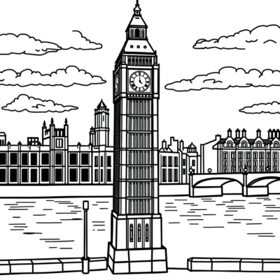 Coloring Book: Big Ben Coloring Book for Kids