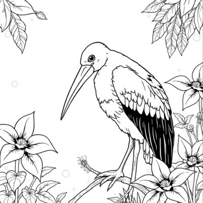 Stork Coloring Book