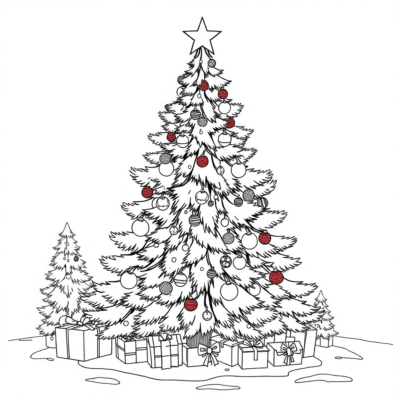 Coloring Page: Christmas Tree Coloring Page